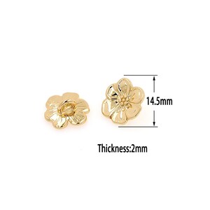 18K Gold Filled Flower Beads,Gold Flower Beads,DIY Bracelet Necklace Earrings Jewelry Making