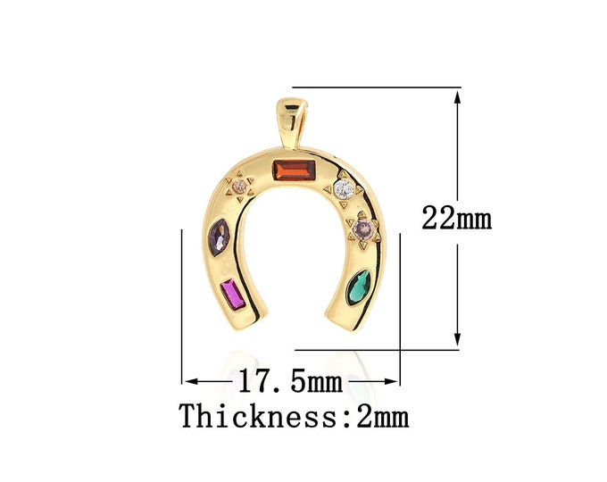 18K Gold Filled U Pendant,Gold Dainty U Charms,Simple pendant Bracelet Necklace for DIY Jewelry Making Supply