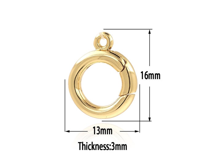 18K Gold Filled Snap Clasp,Spring clasp Bracelet Necklace for DIY Jewelry Making Supply