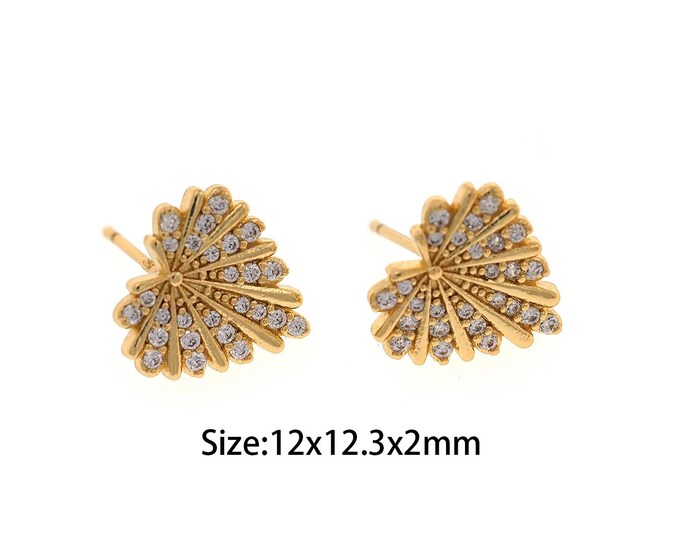 1Pair Zircon Heart Earrings  Heart Zircon Earrings  18K Gold Filled Heart-Shaped Earrings Heart-Shaped Hoop Gift for Her