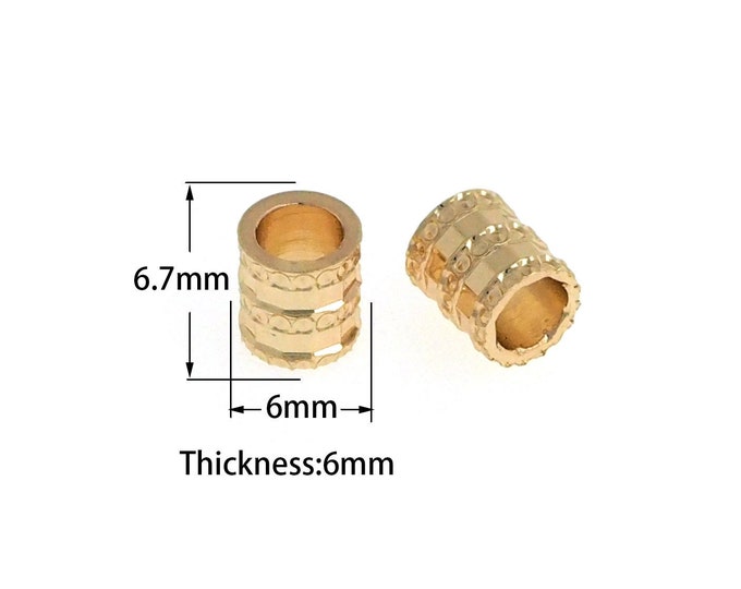 10 pcs 18K Gold Filled Flat Rectangular Beads,Brass Donut Beads,Round Spacer Beads,DIY Handmade Jewelry Accessories