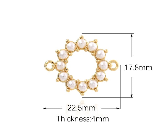18K Gold Filled Pearl Connector,Gold Dainty Pearl Connector,Pearl Connector Bracelet Necklace for DIY Jewelry Making Supply