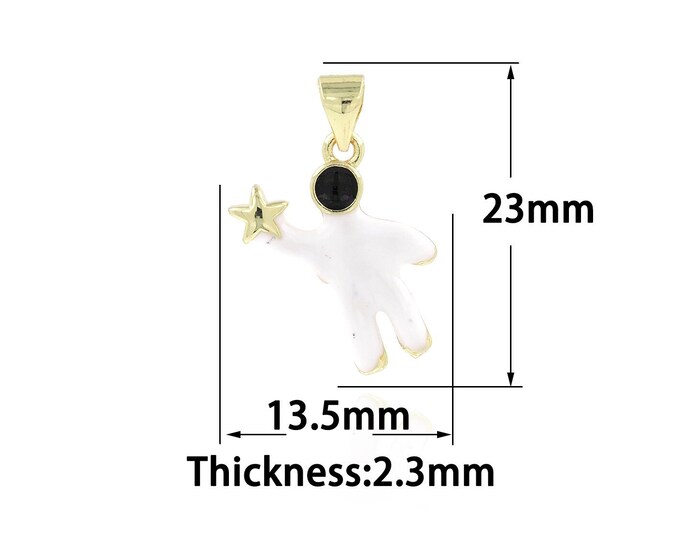 Gold Dainty Astronaut Pendant,18K Gold Filled Astronaut Pendant,Simple Pendant,Gift for Her,13.5x23x2.3mm