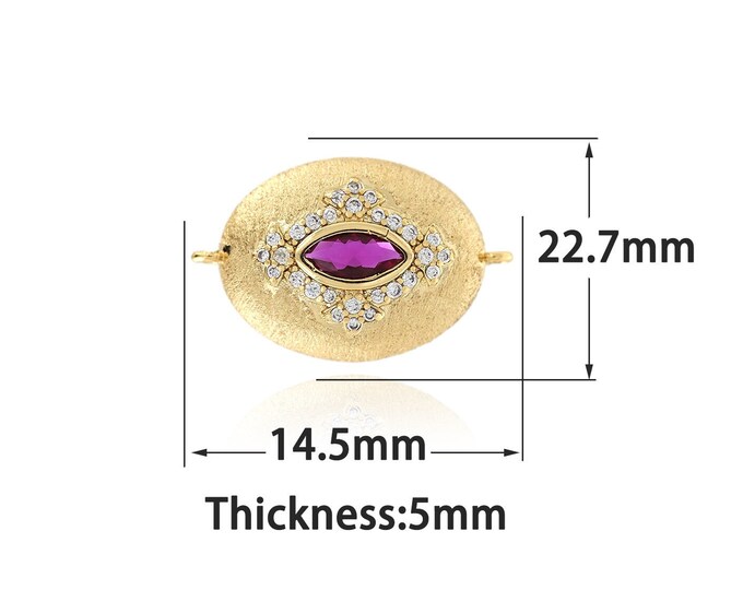 18K Gold Filled Devil Eye Connector,Gold Dainty CZ Eye Connector,Simple Connector Bracelet Necklace for DIY Jewelry Making Supply