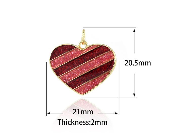 Red Heart Love Pendant, Enamel Charm,18K Gold Filled Red Heart Necklace, Suitable for Bracelet, Necklace, Jewelry Articles