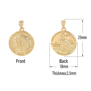 18K Gold Filled Coin Pendant,Gold  Dainty Charms, Minimalist  Charm Bracelet Necklace for DIY Jewelry Making Supply