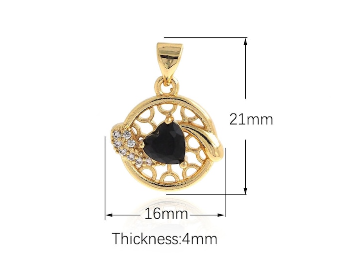 Micropave CZ Love Pendant,18K Gold Filled Love Necklace,Heart-Shaped Charm,Heart-Shaped Pendant,Love Charm,DIY Jewelry Accessories