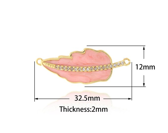 18K Gold Filled Leaf pendant,Gold Dainty Round Charms,Simple pendant Bracelet Necklace for DIY Jewelry Making Supply