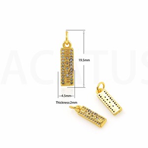 Pendentif LOVE rempli d&#39;or 18 carats, breloques fines en or en forme de barre CZ, collier de bracelet à breloques coeur pour la fabrication de bijoux à bricoler soi-même