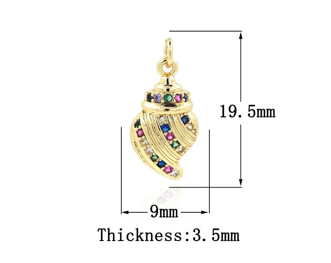 Gold Dainty Shell Charms,18K Gold Filled Shell pendant,Simple pendant Bracelet Necklace for DIY Jewelry Making Supply,19.5x9x3.5mm