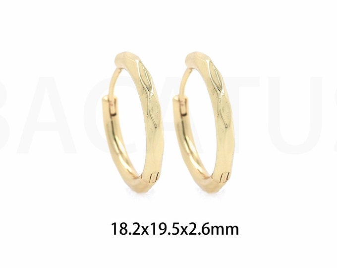 1Pair Polygonal Earrings Thin Boho Earrings 18K Gold Filled Round Zircon Earrings Fine Earrings Gift for Her,Round Earrings,18.2x19.5x2.6mm