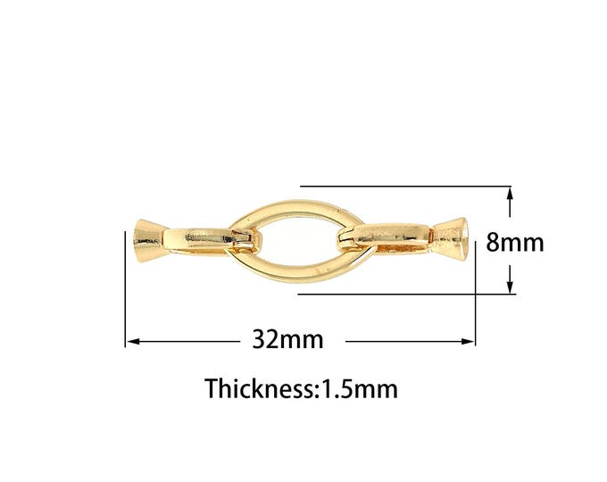Oval Connector,Bar Oval Charm, 18K Gold Filled Bar Connector,Clasp Connector DIY Jewelry Supplies,