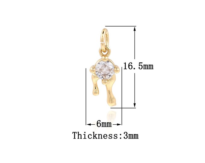 Gold Dainty Water Drop Charms,18K Gold Filled Water Drop Pendant,Simple pendant Bracelet Necklace for DIY Jewelry Making Supply,16.5x6x3mm