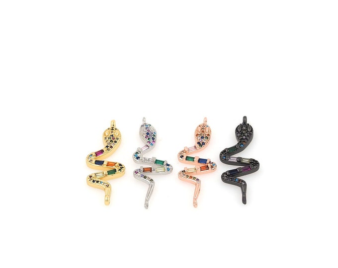18K Gold Filled CZ Snake Connector,Gold Dainty Snake Connector,Snake Connector Bracelet Necklace for DIY Jewelry Making Supply