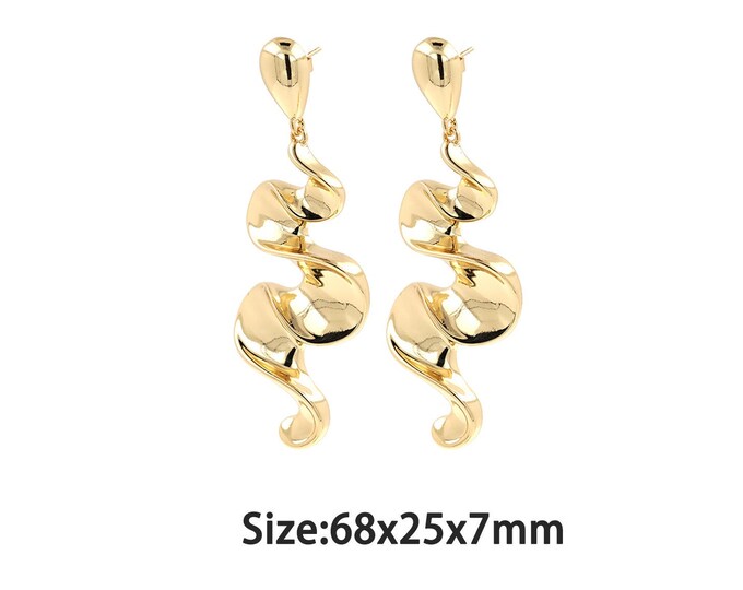 1 pair 18K Gold Filled Twisted Stud Earrings,Gold Dainty Bohemian Stud Earring,Simple Stud Earrings,Gift for Her