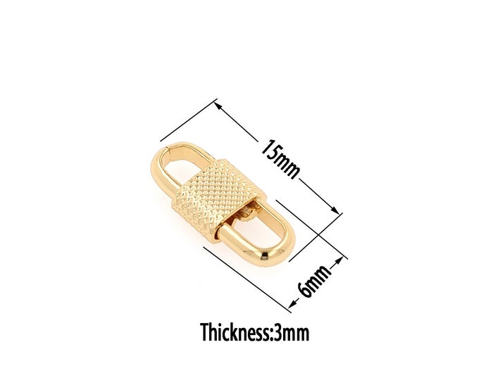 18K Gold Filled Lock Connector,Gold  Dainty Lock Connector, Minimalist  Connector Bracelet Necklace for DIY Jewelry Making Supply