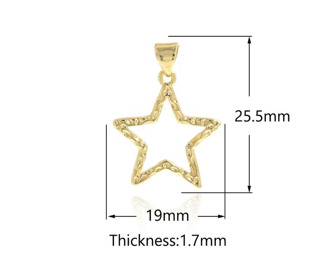 Pentagram Pendant,Star Charm, 18K Gold Filled Pentagram Charm, Polaris Pendant, DIY Jewelry Supplies,