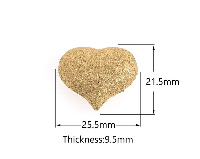 18K Gold Filled Heart Beads,Gold Heart Beads,Heart Beads DIY Gold Jewelry Making Supply