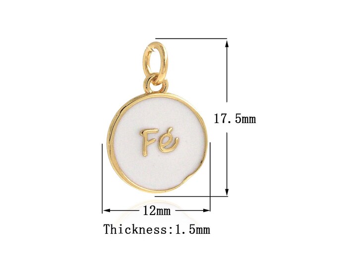 18K Gold Filled Fe Pendant,Gold Dainty Letter Charms,Enamel Charm Bracelet Necklace for DIY Jewelry Making Supply,17.5x12x1.5mm