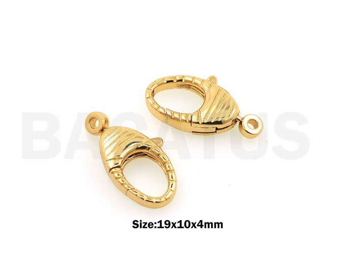 18K gold filled carabiner, Jewelry Clasp Lobster clasp, spring clasp, necklace clasp,snap clasp, oval clasp, DIY jewelry supplies,19x10x4mm