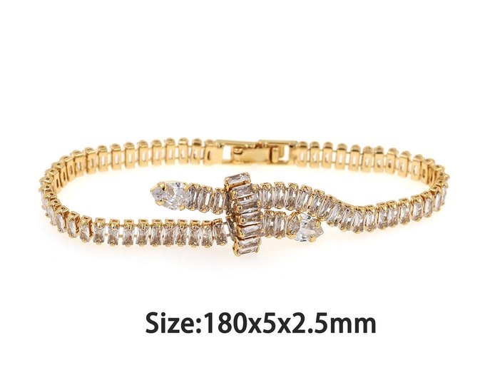 18k Gold Filled Tennis Bracelet,Gold Dainty CZ Knot Bracelet,Simple Bracelet,Gift for Her