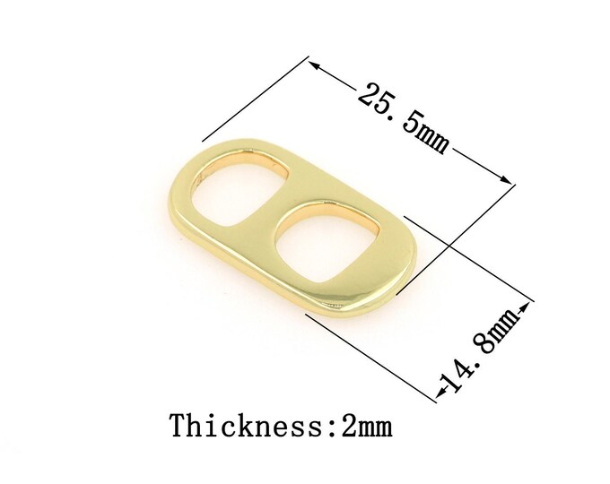 18K Gold Filled Bottle Cap Connector,Simple Connector Bracelet Necklace for DIY Jewelry Making Supply,14.8x25.5x2mm