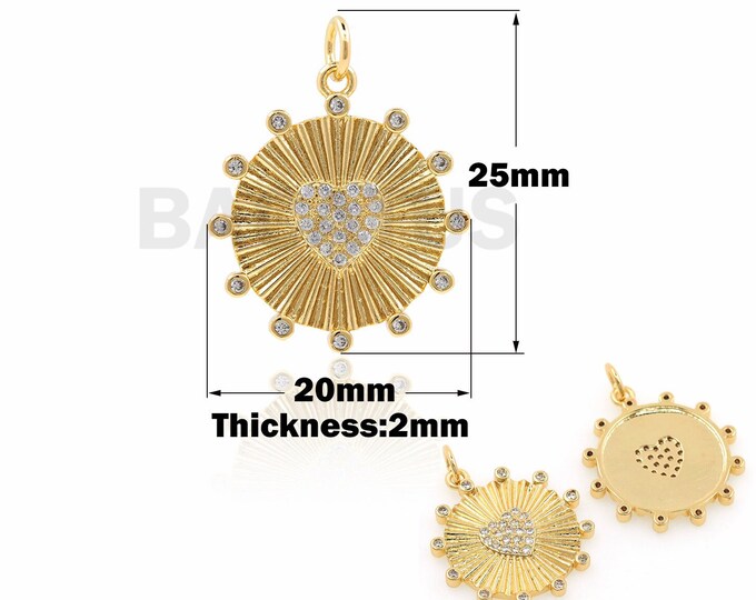18K Gold Filled Love Necklace,Heart-Shaped Charm,Micropave CZ Love Pendant,Heart-Shaped Pendant,Love Charm,DIY Jewelry Accessories,25x20x2mm