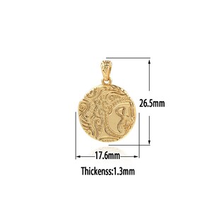Pendentif portrait en or 18 carats, breloques personnages délicats en or, collier bracelet à breloques en relief pour la fabrication de bijoux à bricoler soi-même