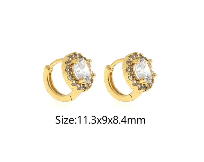 1 Pair 18K Gold Round Stud Earrings, Gold Honeycomb Stud Earrings,Dainty Stud Earrings, Small Stud Earrings, Gifts for Her,