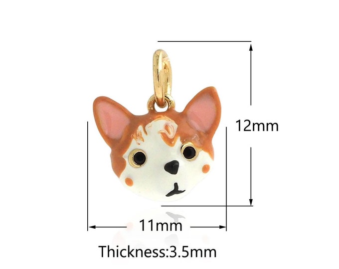 18K Gold Filled Fox pendant,Gold Dainty Fox Charms,Simple pendant Bracelet Necklace for DIY Jewelry Making Supply