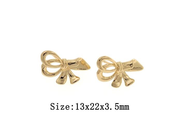 18K Gold Filled  Bow Stud Earrings,  Gold Bow  Minimalist Stud Earrings,Bow  Stud Earrings,Hypoallergenic