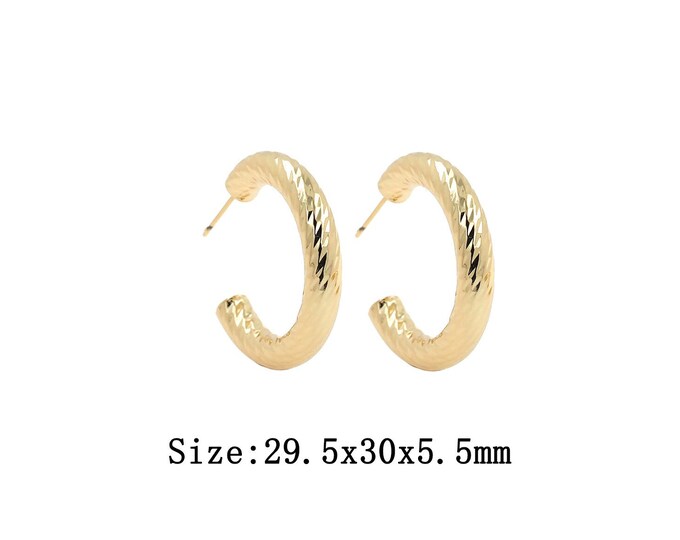1 pair Gold Dainty Moon Stud Earrings,18K Gold Filled C Stud Earrings,Simple Stud  Earrings,Gift for Her