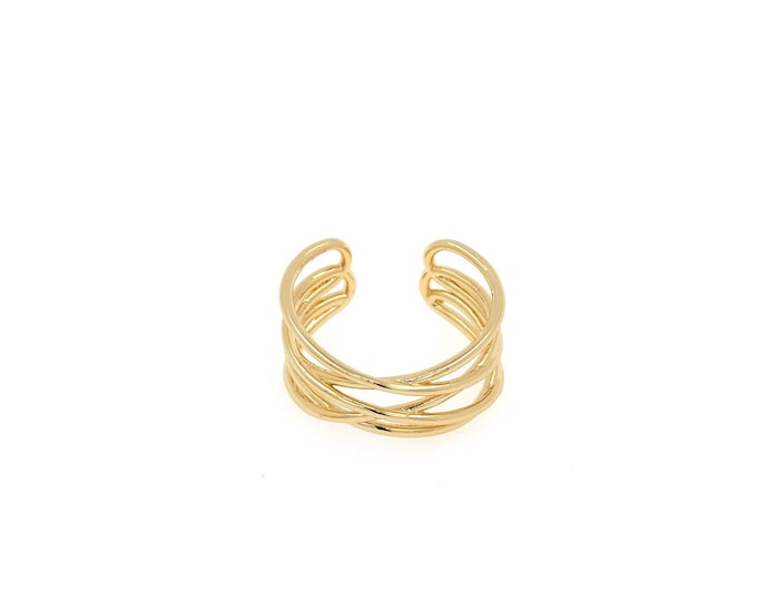 18K Gold Filled Dainty Rings Thick Gold Rings, Fashion Rings, Line Rings,Simple Ring,Gold Wire Ring
