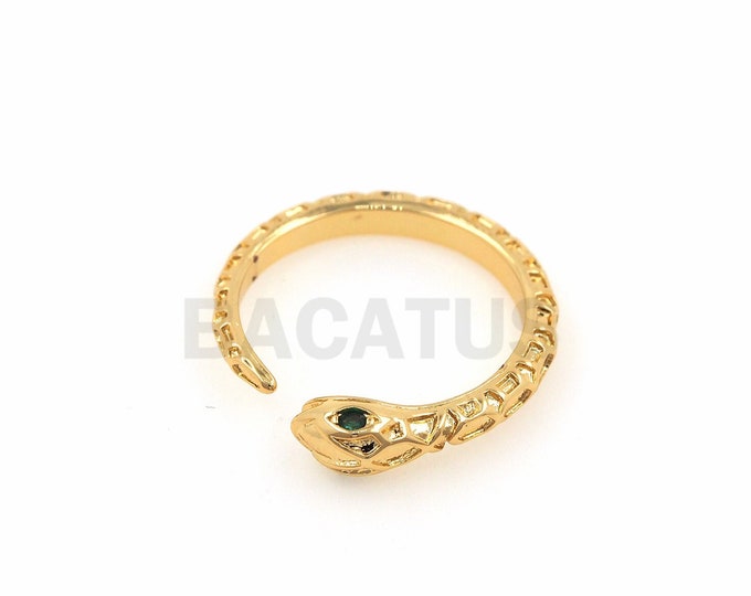 18k Gold Filled Beautiful Snake Ring, Snake Open Ring, Gold Snake Ring, Snake Ring, Adjustable Ring, Reptile Ring