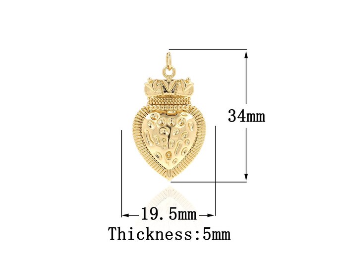 18K Gold Filled Heart Pendant, Gold Dainty Heart Charms,Simple pendant Bracelet Necklace for DIY Jewelry Making Supply
