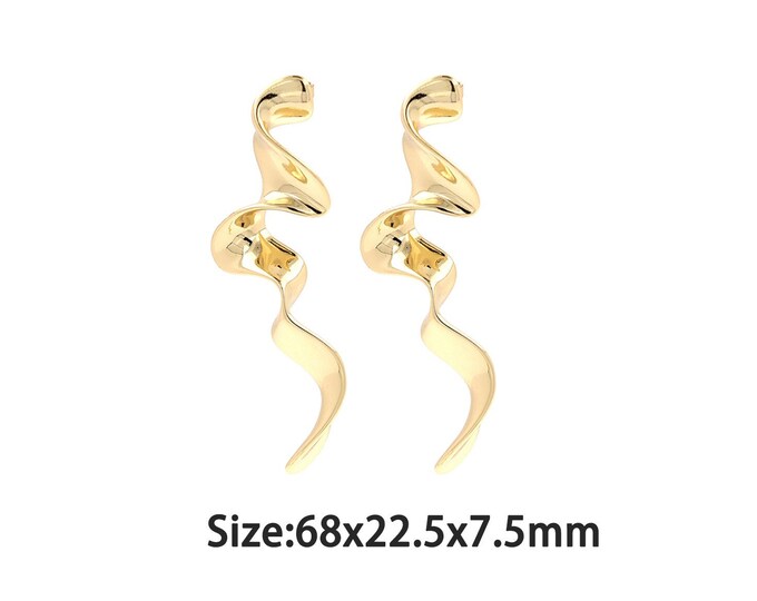 1 pair 18K Gold Filled Bohemian Stud Earrings,Gold Dainty Twisted Stud Earring,Simple Stud Earrings,Gift for Her