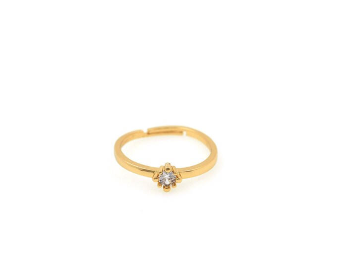 18K Gold Round Ring,Gold Round Ring,Simple Ring,Gift for Her