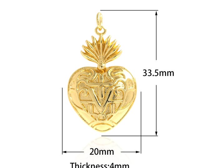 18K Gold Filled Heart Pendant,Gold Dainty Heart Charms,Simple charm Bracelet Necklace,Suitable for DIY Jewelry Making Supply