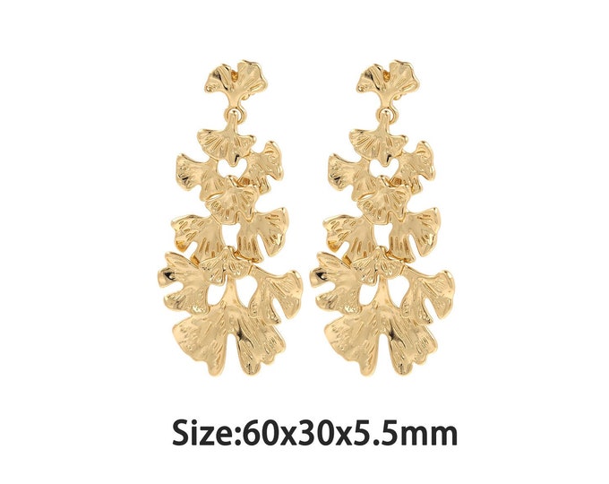 1 pair 18K Gold Filled Coral Stud Earrings,Gold Dainty Bohemian Stud Earring,Simple Stud Earrings,Gift for Her