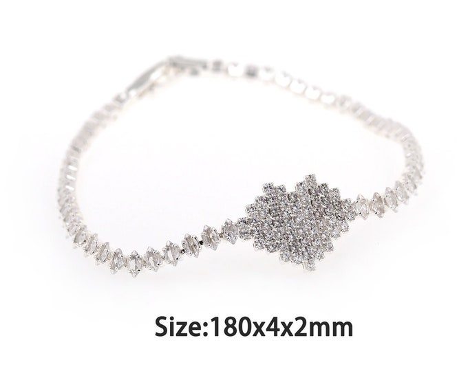 Silver Filling Tennis Bracelet,Silver Dainty CZ Diamond Bracelet,Simple Bracelet,Gift for Her