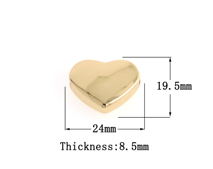 18K Gold Filled Heart Spacer Beads,Fine Spacer Beads, Heart Spacer Beads,Gold Heart Beads for DIY Jewelry Making Supplies