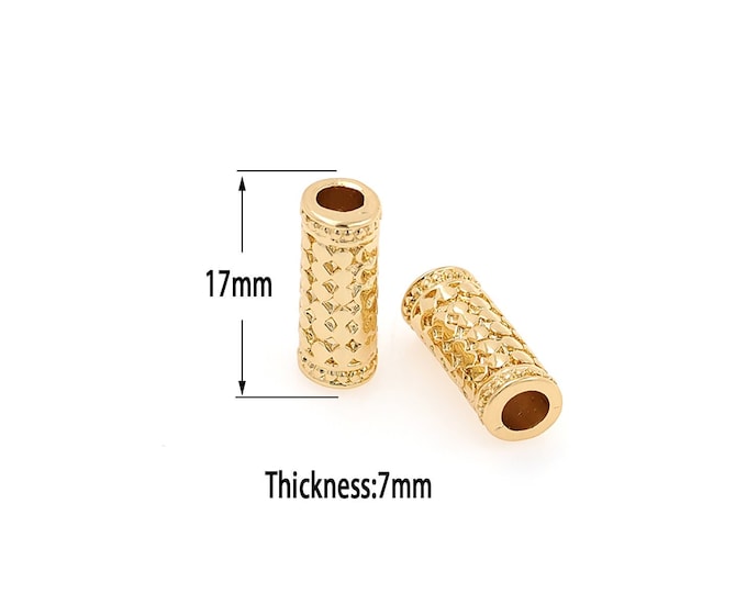 18K Gold Filled Tube Beads,Gold Tube Beads,DIY Bracelet Necklace Earrings Jewelry Making