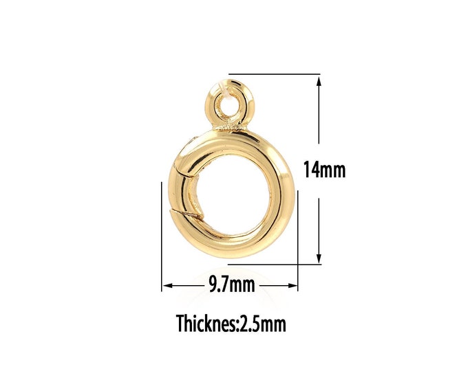 18K Gold Filled Snap Clasp,Spring Clasp Bracelet Necklace for DIY Jewelry Making Supply