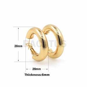 1 pair Thick Gold Hoop Earring,18K Gold Filled Thick Gold Hoop Earring,Fat Hoop Earrings,Small Hoop Earrings, Hoop Earrings,Everyday Earring