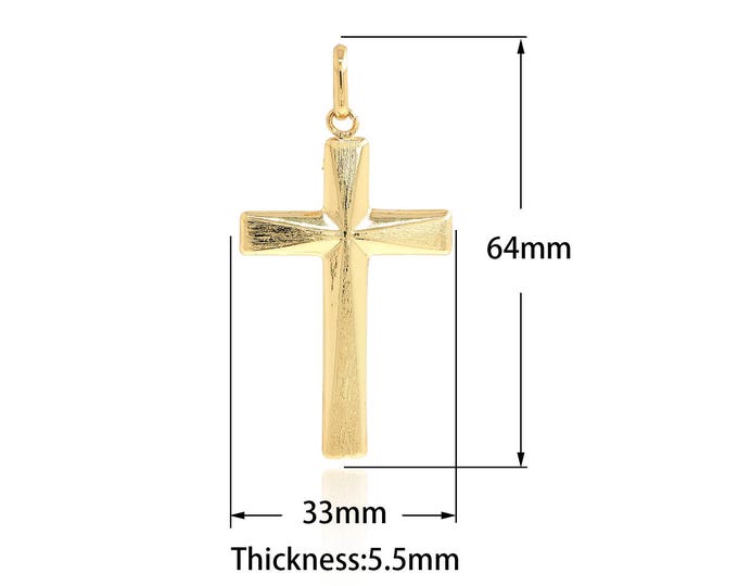 18K Gold Filled Cross Pendant,Gold Dainty Christian Charms,Religious Charm Bracelet Necklace for DIY Jewelry Making Supply