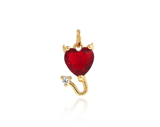 Heart Pendant, Micropavé CZ Gemstone Pendant, 18K Gold Filled Love Necklace, Heart Charm, Fashion Pendant, DIY Jewelry Supplies