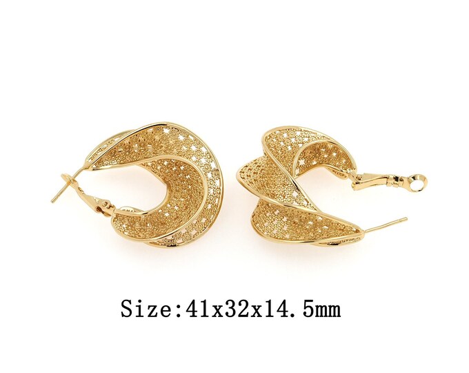 1 pair 18K Gold Filled Twisted Earrings,Gold Dainty Twisted Earrings,Simple Stud Earrings,Gift for Her