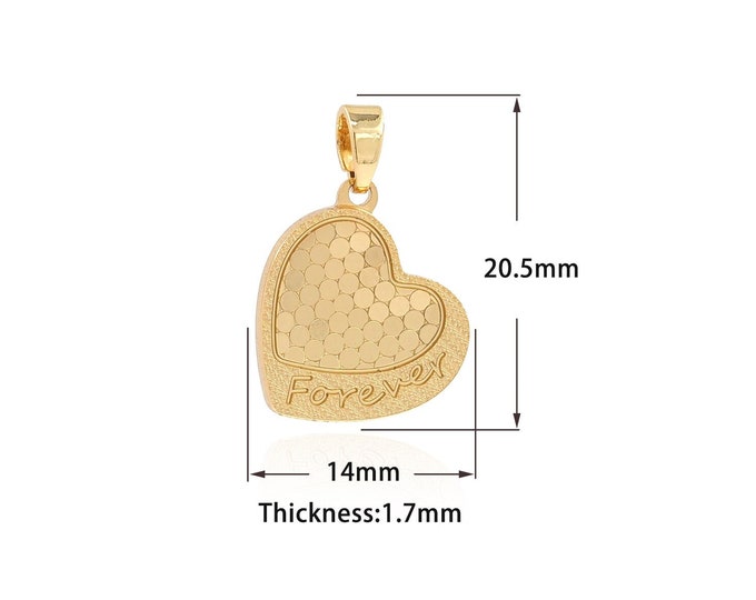 18K Gold Filled Dainty Heart Pendant Gold Heart Pendant,Heart Charm Dainty Love Pendant,DIY Jewelry Supplies,20.5x14x1.6mm