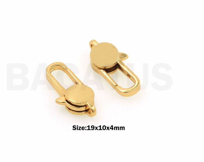 spring clasp, necklace clasp,oval clasp, Jewelry Clasp Lobster clasp, 18K gold filled carabiner, snap clasp, DIY jewelry supplies,19x10x4mm