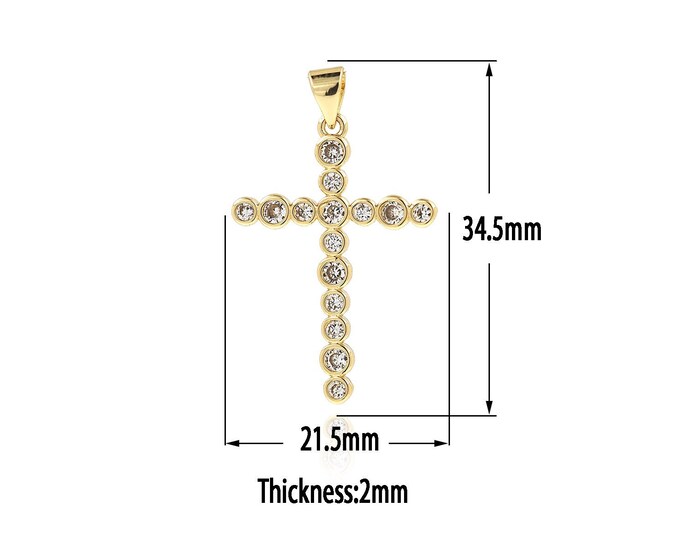 18K Gold Filled Cross Pendant,Gold Dainty Christianity Charms,Religion Charm Bracelet Necklace for DIY Jewelry Making Supply